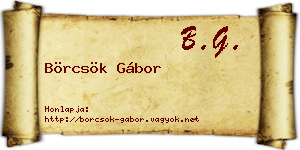 Börcsök Gábor névjegykártya