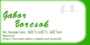 gabor borcsok business card